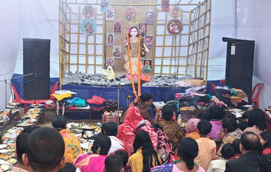 খাগড়াছড়িতে উৎসবমুখর পরিবেশে উদযাপিত হলো সরস্বতী পূজা